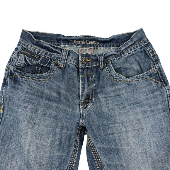 Axe & Crown Jeans Mens 32x32 (32x30 Fit) Blue Outlaw Denim Relaxed Boot Grunge - Picture 3 of 13